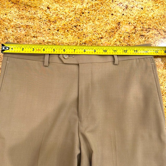 NORDSTROM FLAT FRONT DRESS KHAKI PANTS WITH TWO BUTTON CLOSURE BACK POCKETS - Picture 6 of 10